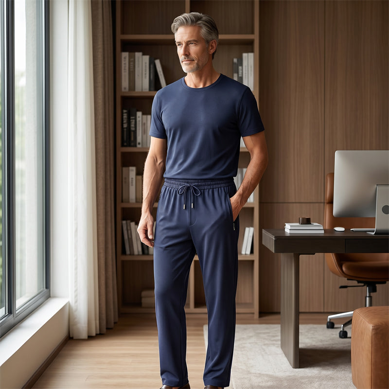 Ice Feel Quick-Dry Athletic Pants – Cooling Fabric, Loose Fit & Moisture-Wicking (M–4XL) 🌿👖