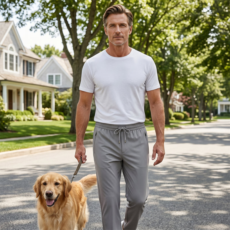 Ice Feel Quick-Dry Athletic Pants – Cooling Fabric, Loose Fit & Moisture-Wicking (M–4XL) 🌿👖