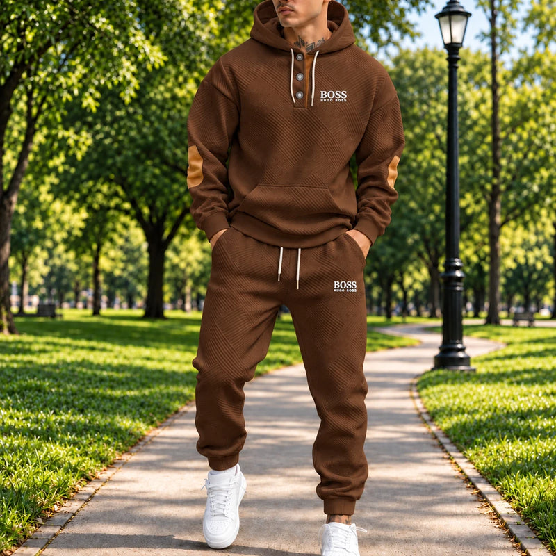 Textured Hooded Tracksuit