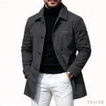 Button-Front Collared Coat