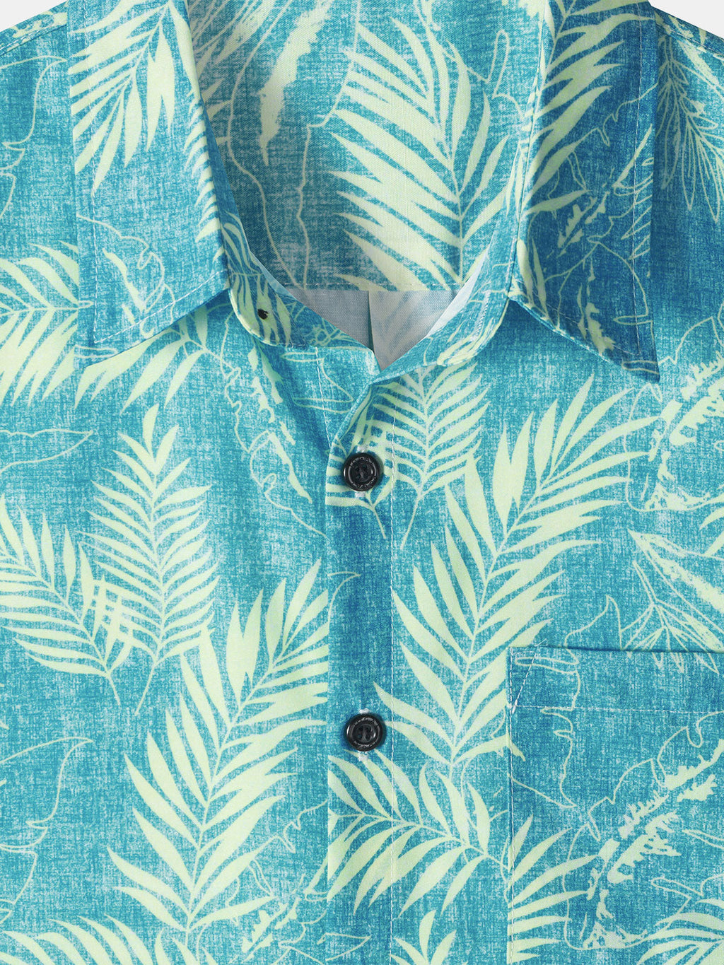 Men‘s Tropical Print Hawaiian Pocket Casual Short Sleeve Shirts