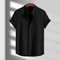 Men's Breathable Striped Short-Sleeve Shirt