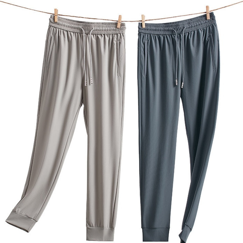 Ice Feel Quick-Dry Athletic Pants – Cooling Fabric, Loose Fit & Moisture-Wicking (M–4XL) 🌿👖