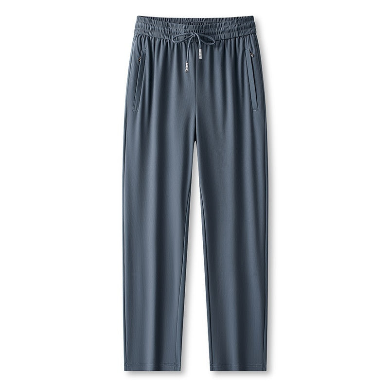 Ice Feel Quick-Dry Athletic Pants – Cooling Fabric, Loose Fit & Moisture-Wicking (M–4XL) 🌿👖
