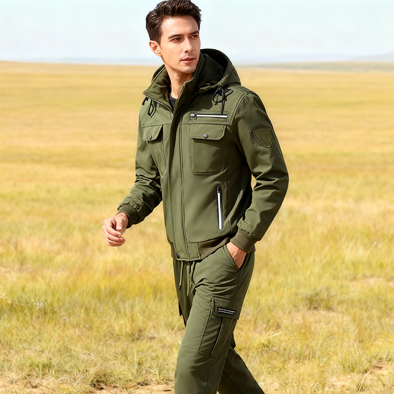 Men's Insulated Windproof Jacket & Pants Set