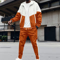 Men's Contrast Hoodie & Tapered Joggers Sports Set