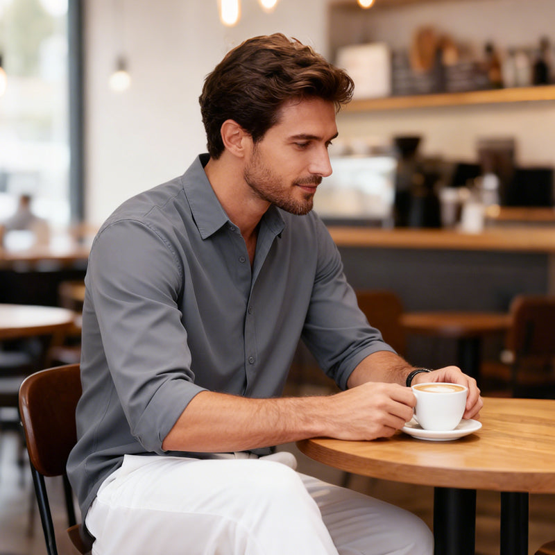 Men's Classic Long-Sleeve Button-Down Shirt