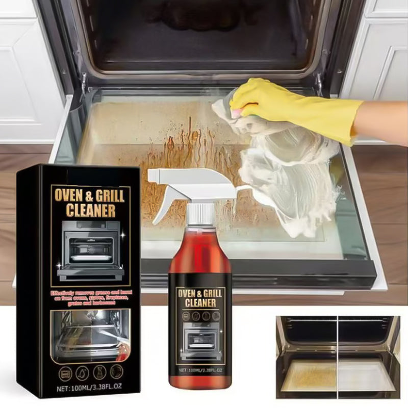 🧼 ✨ Oven & Grill Cleaner Spray – Dissolves Grease in 5 Mins, No Scrubbing & Eliminates Odors
