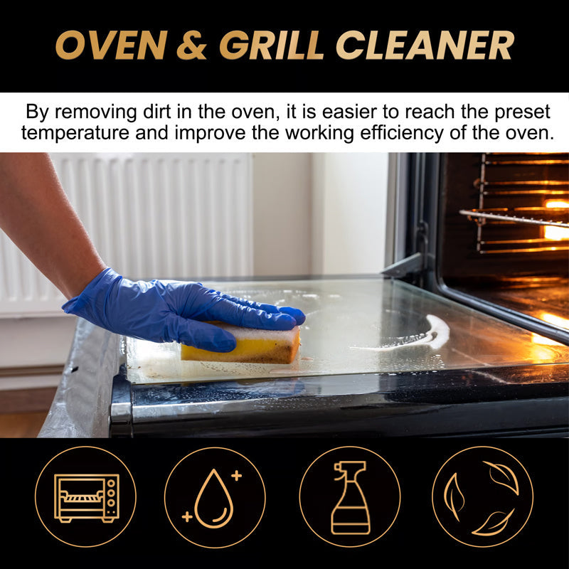 🧼 ✨ Oven & Grill Cleaner Spray – Dissolves Grease in 5 Mins, No Scrubbing & Eliminates Odors