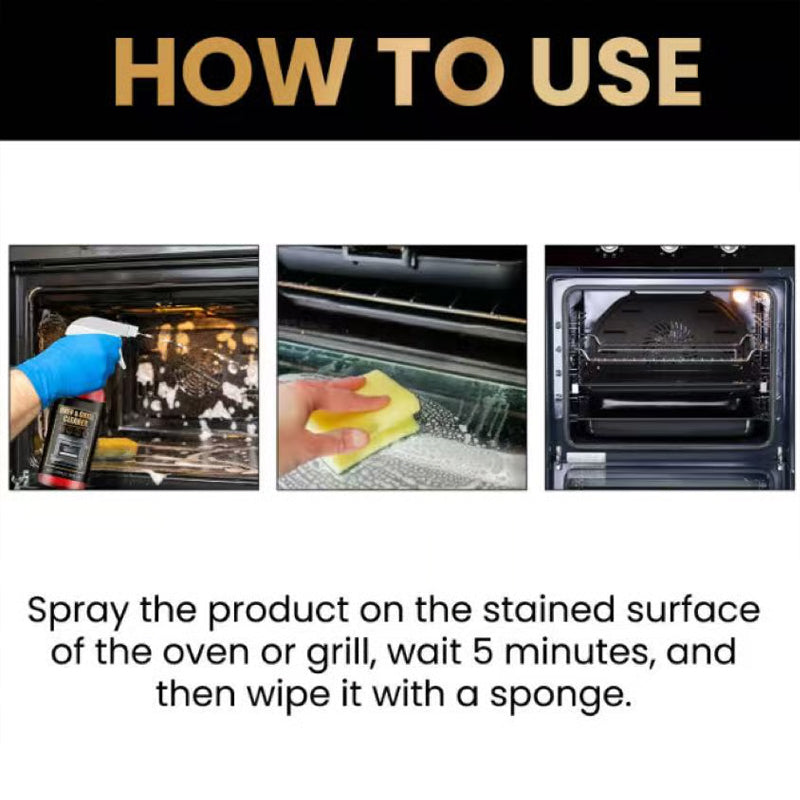 🧼 ✨ Oven & Grill Cleaner Spray – Dissolves Grease in 5 Mins, No Scrubbing & Eliminates Odors