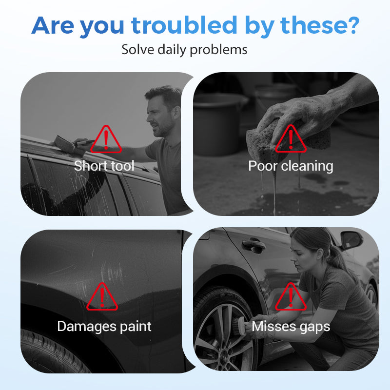 🚗 Clan Your Car Without Bending 60" Extendable Brush Reach Every Spot Fast No Scratches🧼💦