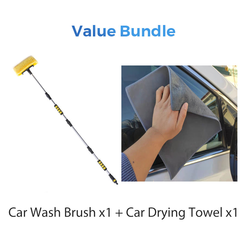 🚗 Clan Your Car Without Bending 60" Extendable Brush Reach Every Spot Fast No Scratches🧼💦
