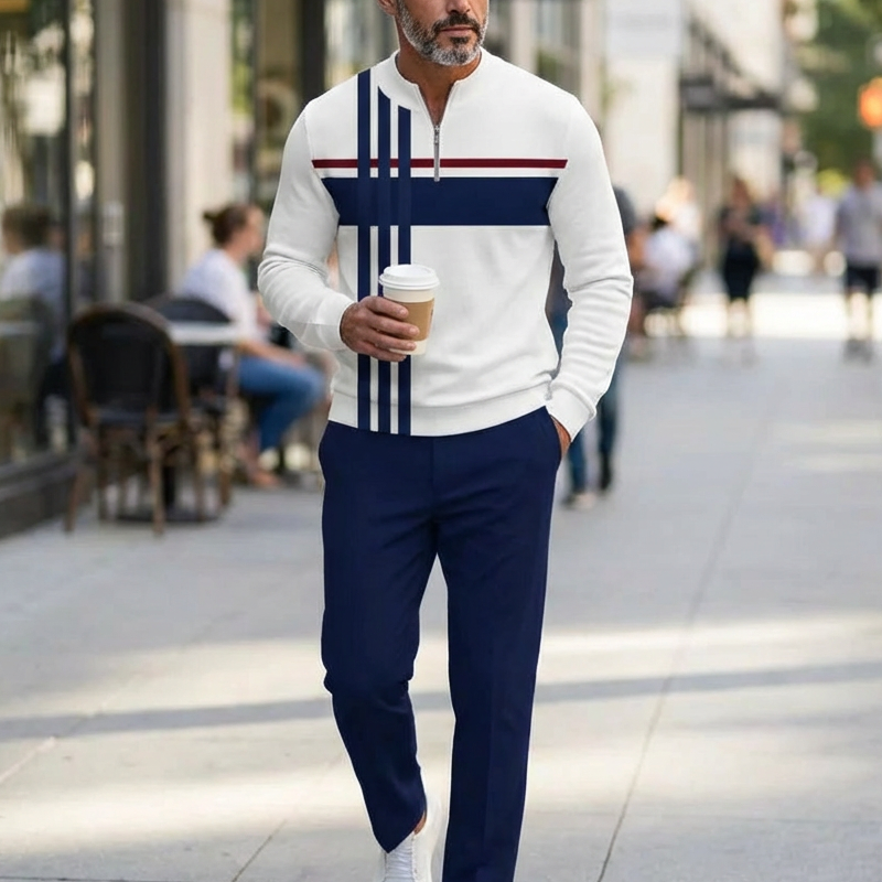 👕 60% OFF NOW! 🔥 Men's Graphic Print Pullover & Pants Set – Street Style, Comfort Fit & Casual Look 👖