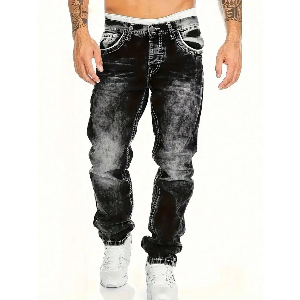 Men's Fashion Creative Stretch Denim Jeans,Minimalist Style Suitable For Summer, Emo Style— Free shipping for two pieces