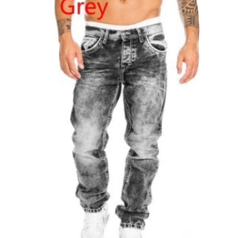 Men's Fashion Creative Stretch Denim Jeans,Minimalist Style Suitable For Summer, Emo Style— Free shipping for two pieces