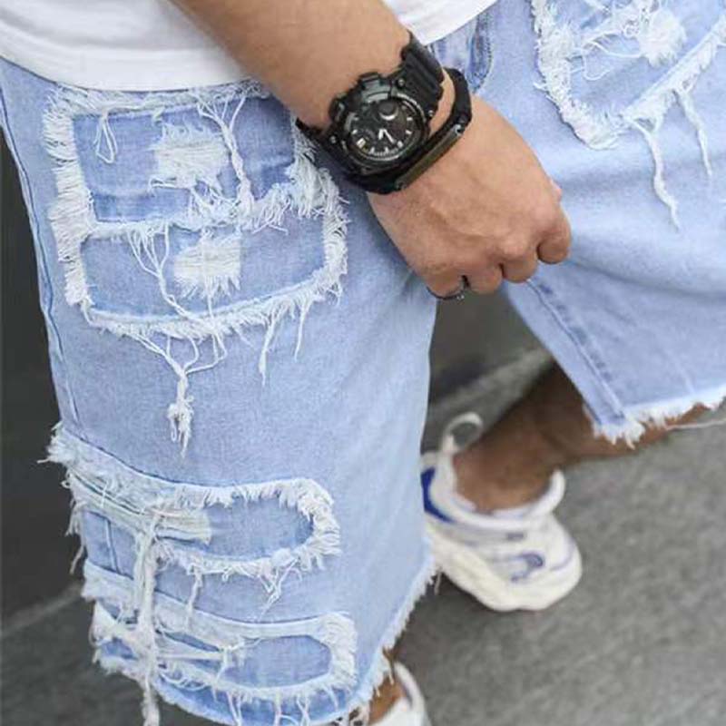 🩳 50% OFF NOW! 🌞 Men’s Ripped Denim Shorts – Casual Versatile Look, Comfortable Fit & Perfect for Summer 👕