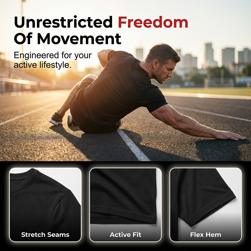 👕 FLASH SALE: 50% OFF! 🏃 Men's Athletic Fit Crew Neck Tee – Breathable Cotton, Perfect Stretch & Versatile Gym to Street ✨