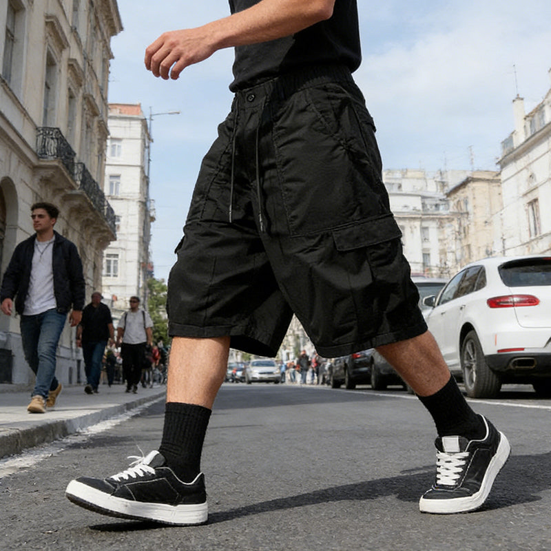 Men's Plus Size Casual Drawstring Capri Pants