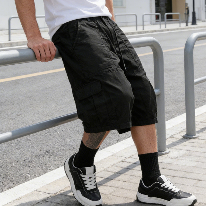 Men's Plus Size Casual Drawstring Capri Pants