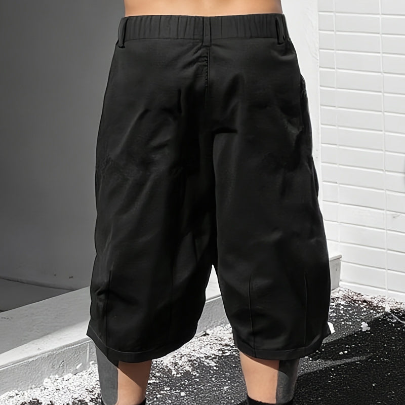 Men's Plus Size Casual Drawstring Capri Pants
