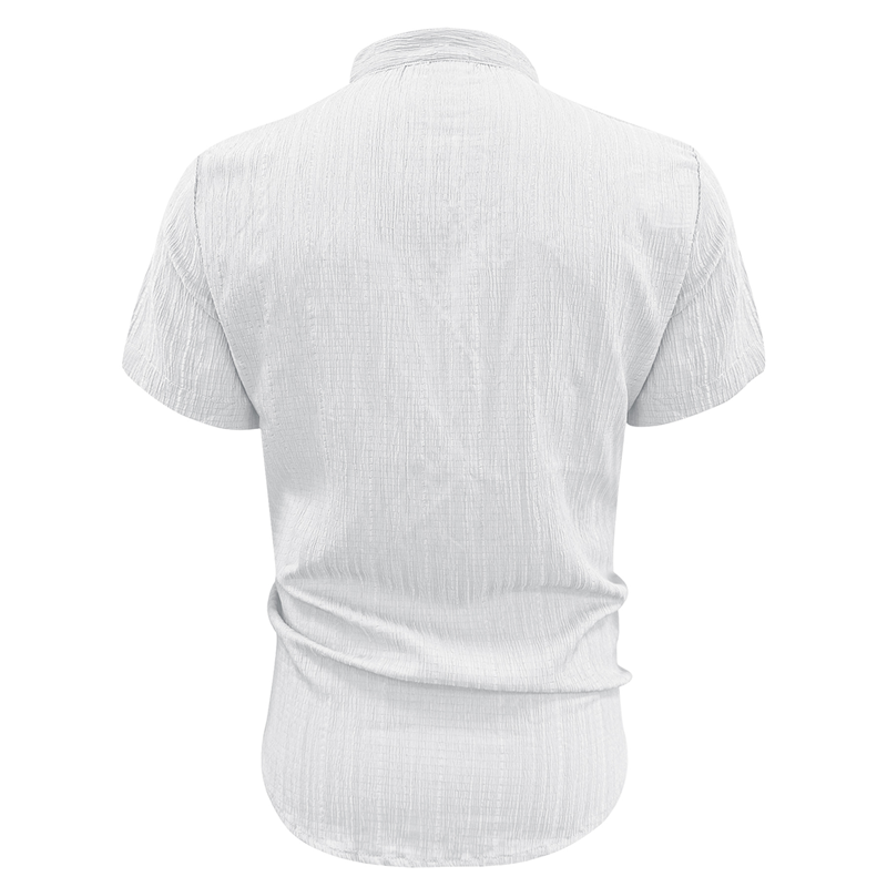 📢📢20% OFF !! ⏰ Men's Summer Stand Collar Short Sleeve Shirt – Breathable Material, Modern Fit & Ideal for Casual or Work 💼