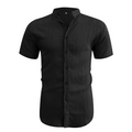 📢📢20% OFF !! ⏰ Men's Summer Stand Collar Short Sleeve Shirt – Breathable Material, Modern Fit & Ideal for Casual or Work 💼