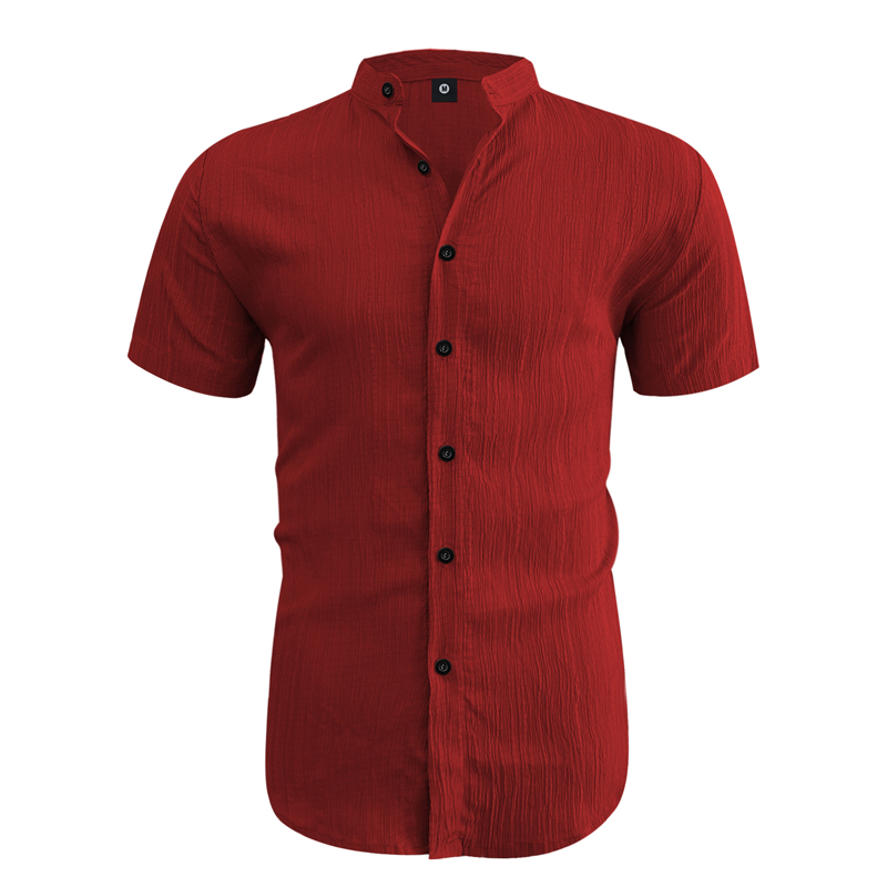 📢📢20% OFF !! ⏰ Men's Summer Stand Collar Short Sleeve Shirt – Breathable Material, Modern Fit & Ideal for Casual or Work 💼
