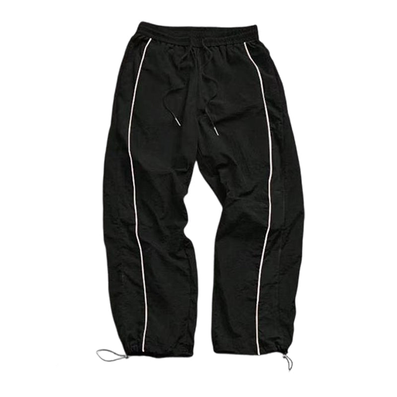 Retro Side-Stripe Wide-Leg Trousers