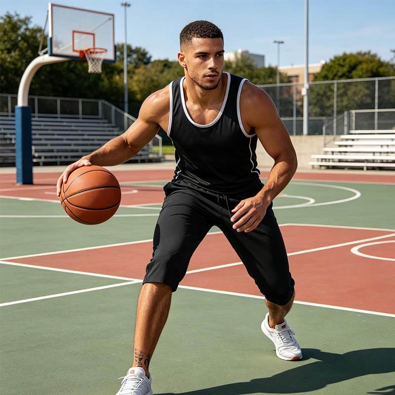 Men's Quick-Dry Sports Capri Pants – Stretchy, Zipper Pockets, Versatile