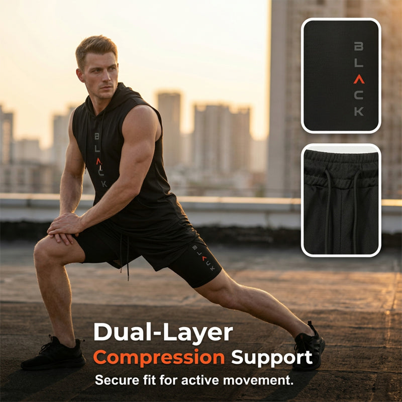 🏋️‍50% OFF NOW! 💪 Men’s Sleeveless Hoodie & Shorts Set – Athletic & Casual Fit – Breathable & Quick-Dry 🏋️‍♂️