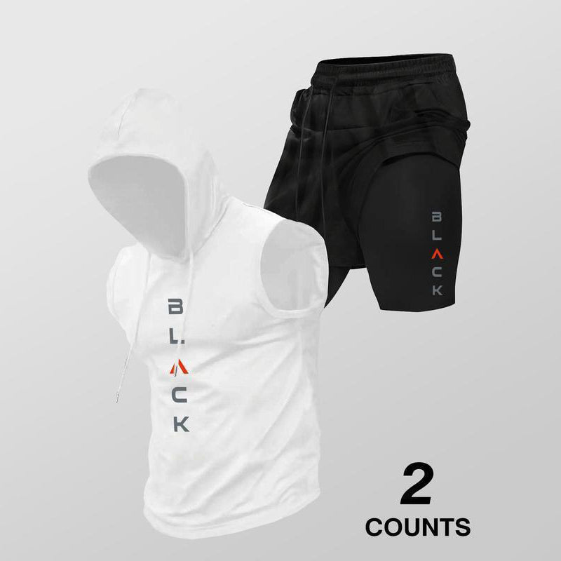 🏋️‍50% OFF NOW! 💪 Men’s Sleeveless Hoodie & Shorts Set – Athletic & Casual Fit – Breathable & Quick-Dry 🏋️‍♂️