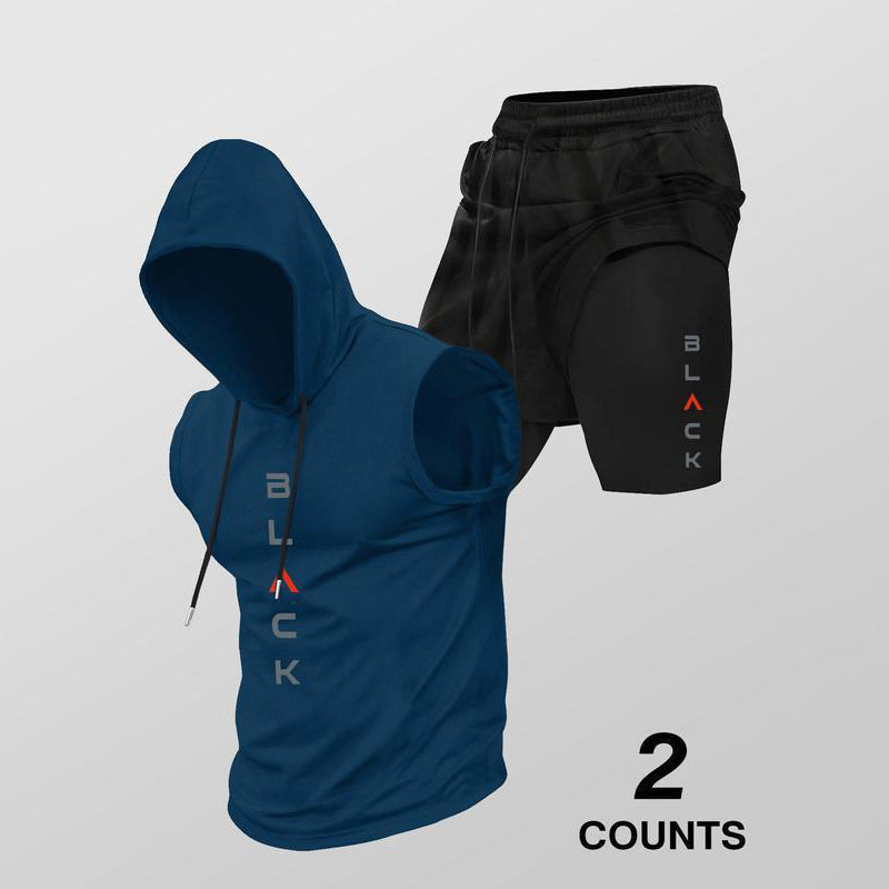 🏋️‍50% OFF NOW! 💪 Men’s Sleeveless Hoodie & Shorts Set – Athletic & Casual Fit – Breathable & Quick-Dry 🏋️‍♂️