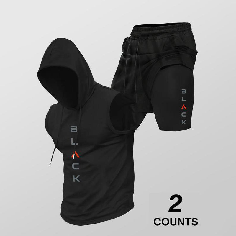 🏋️‍50% OFF NOW! 💪 Men’s Sleeveless Hoodie & Shorts Set – Athletic & Casual Fit – Breathable & Quick-Dry 🏋️‍♂️