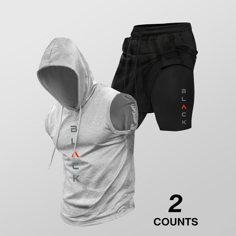 🏋️‍50% OFF NOW! 💪 Men’s Sleeveless Hoodie & Shorts Set – Athletic & Casual Fit – Breathable & Quick-Dry 🏋️‍♂️