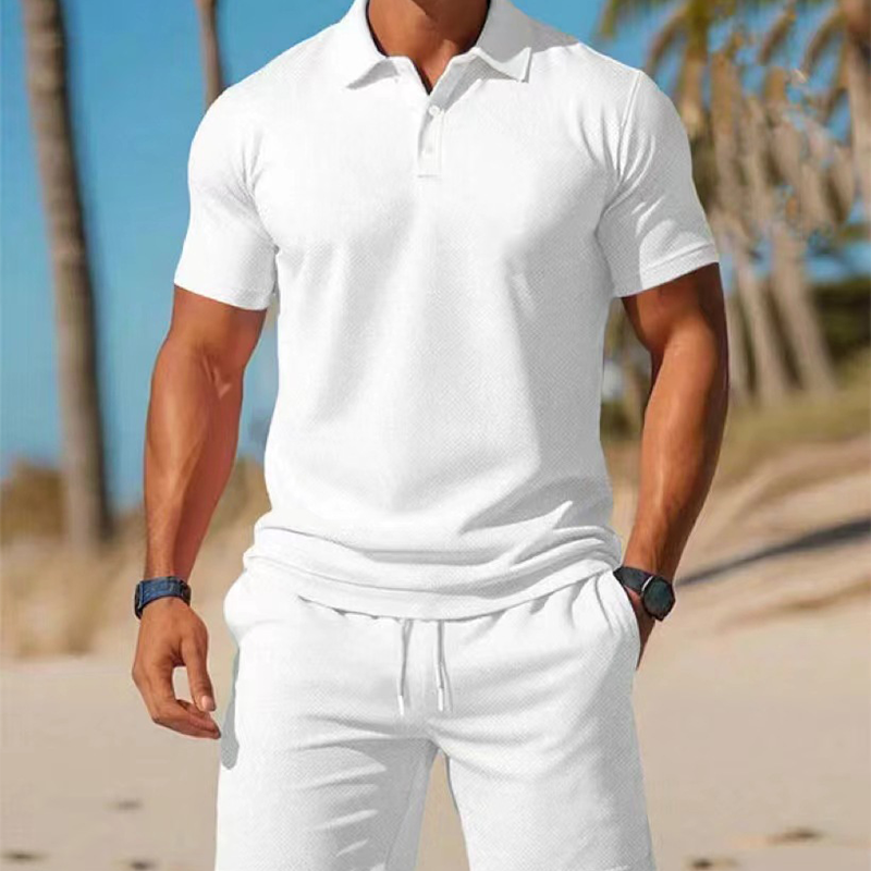 Men's Summer 2-Piece Polo & Shorts Set