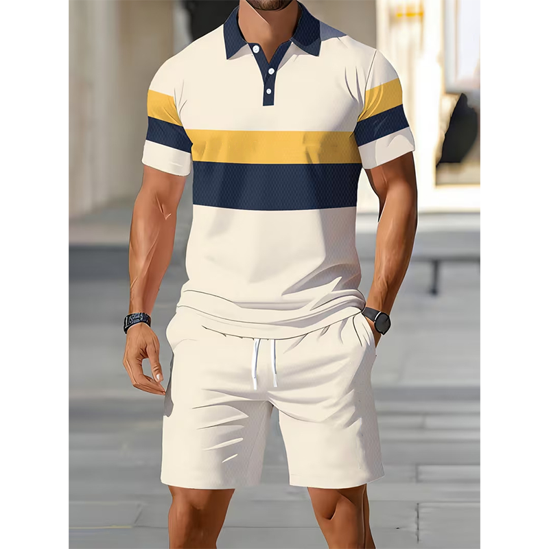 👕 LIMITED-TIME 50% OFF! 💥 Men's Two-Piece Shirt and Shorts Set – Digital Print, Athletic Fit, Wrinkle Resistant ✨