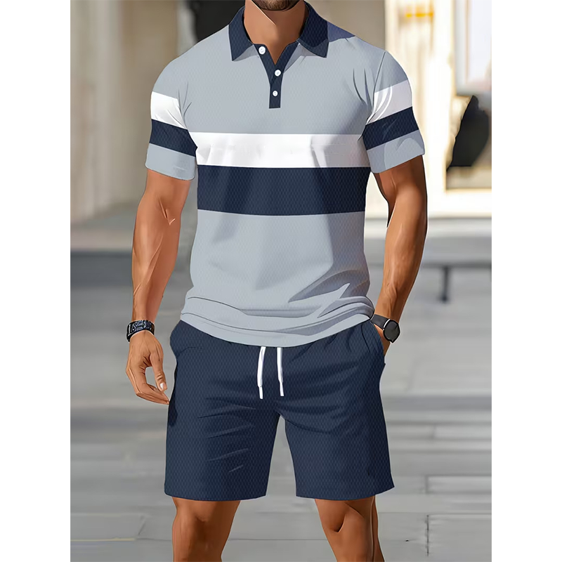 👕 LIMITED-TIME 50% OFF! 💥 Men's Two-Piece Shirt and Shorts Set – Digital Print, Athletic Fit, Wrinkle Resistant ✨
