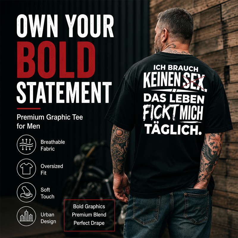 🧥 Men's Funny German Slogan T-Shirt — Sarcastic Quote Tee with Witty Text Design