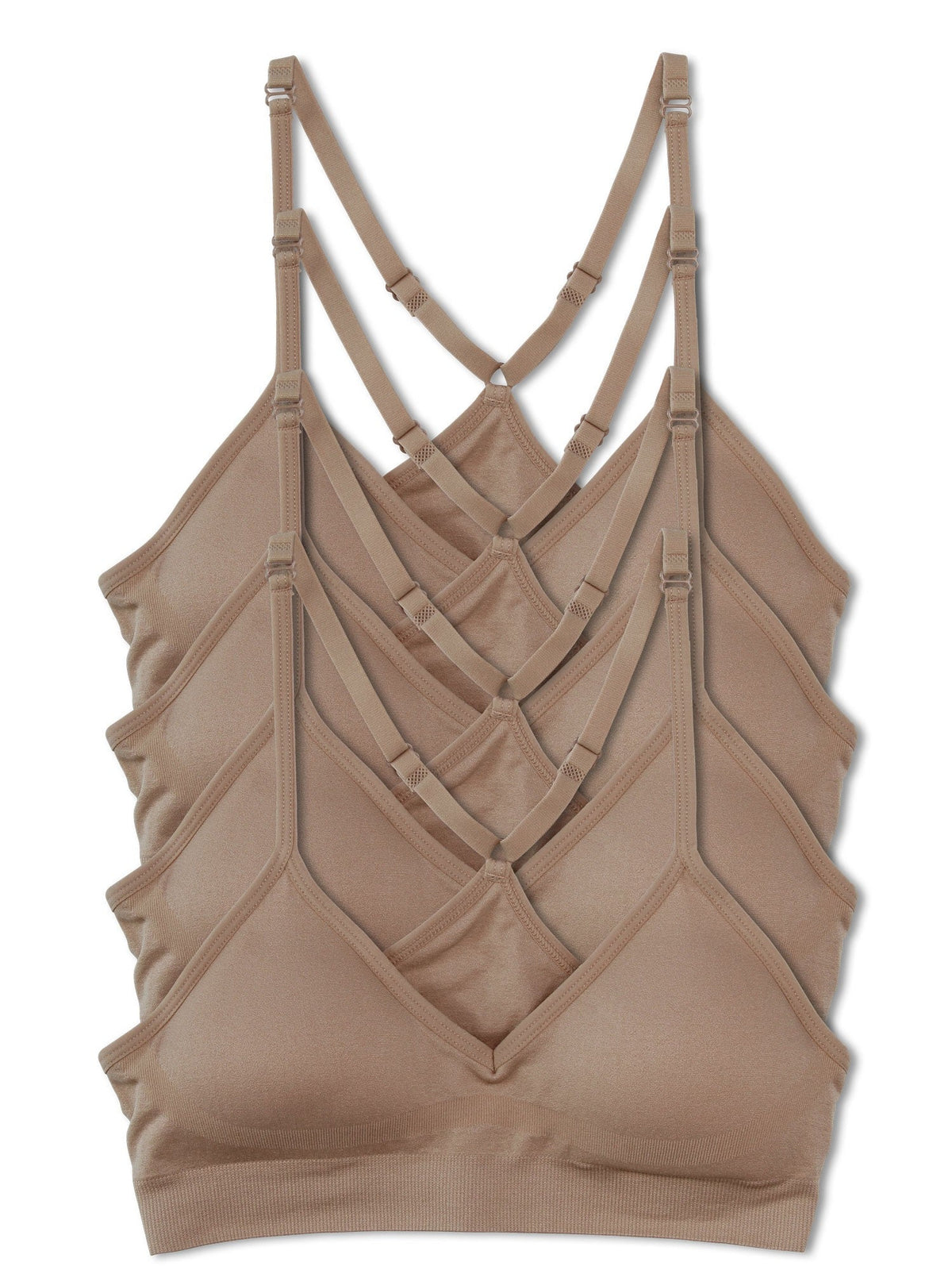 4-Pack Racerback Sports Bra V Neck for Women