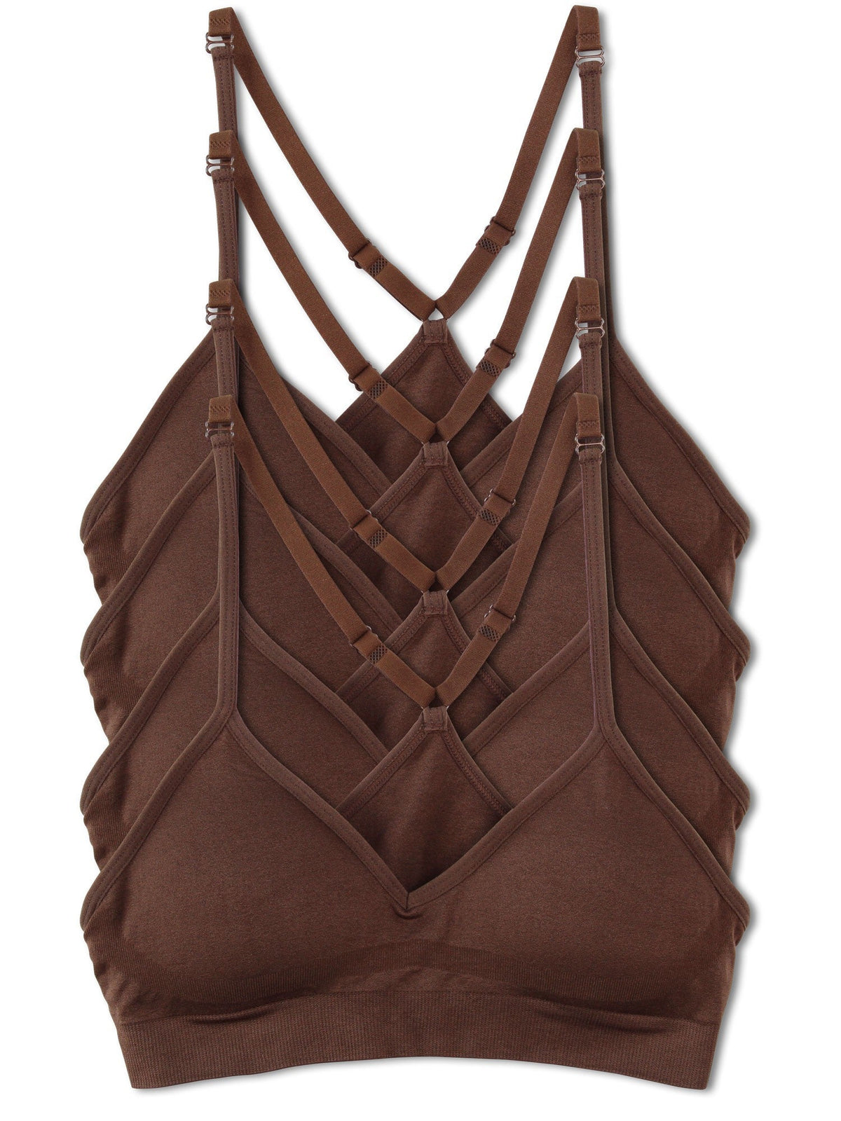 4-Pack Racerback Sports Bra V Neck for Women